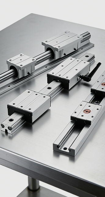 Juego de guías lineales cilíndricas / de rodillos